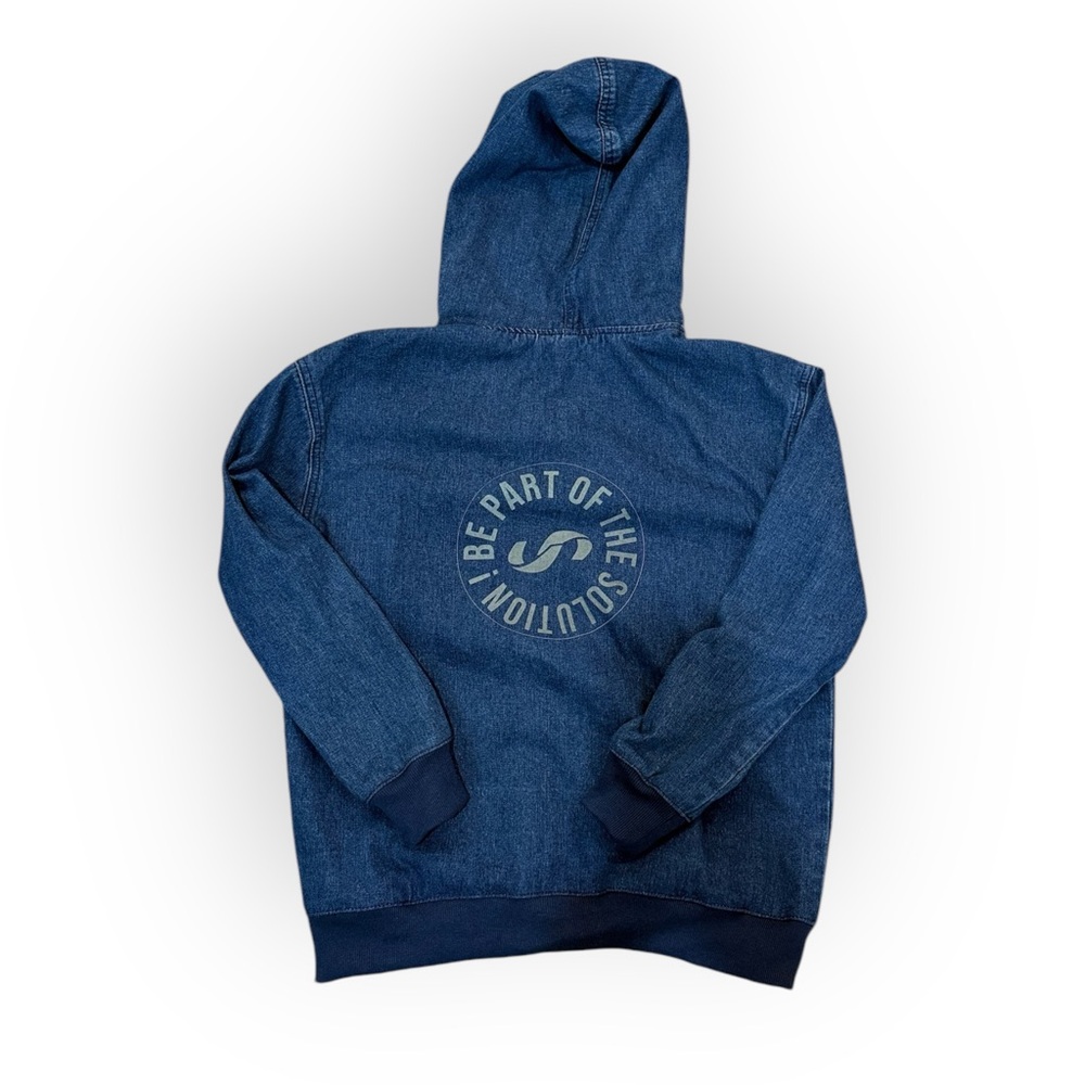 NWT Soflo Denim Hoodie Be part of the Solution. Option to customize the pocket